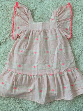 Zara Embroidered Heart Plaid Dress